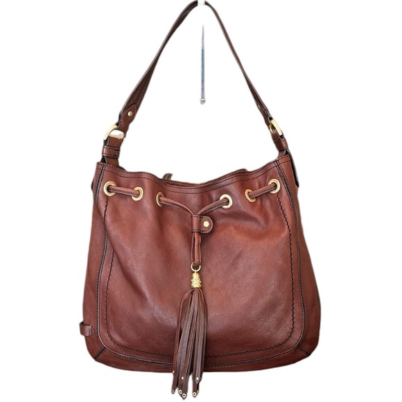 Cole Haan Leather Drawstring Shoulder Bag EUC - Picture 1 of 16